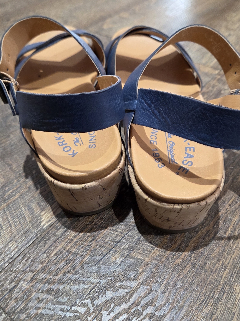 Kork-Ease Womens Blue Cork Wedge Sandals Size 8M - Picture 2 of 10